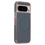 For Google Pixel 9 Pro XL Electroplating Soft Side Sticker Leather MagSafe Phone Case(Dark Green)