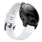 For Garmin QuickFit 26mm Kalebol Ladder Silicone Watch Band(White)