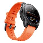 For Garmin QuickFit 26mm Kalebol Ladder Silicone Watch Band(Orange)