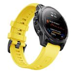 For Garmin QuickFit 26mm Kalebol Ladder Silicone Watch Band(Yellow)