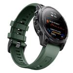 For Garmin QuickFit 26mm Kalebol Ladder Silicone Watch Band(Army Green)