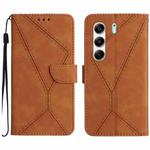 For Tecno Camon 40 4G Stitching Embossed Leather Phone Case(Brown)
