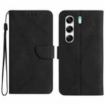 For Tecno Camon 40 4G Stitching Embossed Leather Phone Case(Black)