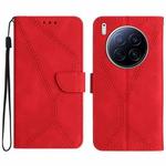 For Tecno Camon 40 Premier Stitching Embossed Leather Phone Case(Red)