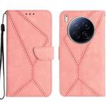 For Tecno Camon 40 Premier Stitching Embossed Leather Phone Case(Pink)