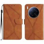 For Tecno Camon 40 Premier Stitching Embossed Leather Phone Case(Brown)