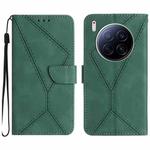 For Tecno Camon 40 Premier Stitching Embossed Leather Phone Case(Green)