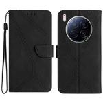 For Tecno Camon 40 Premier Stitching Embossed Leather Phone Case(Black)