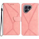 For Tecno Pova 7 5G Stitching Embossed Leather Phone Case(Pink)