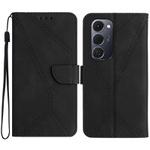 For Tecno Spark 40 Pro+ 4G Stitching Embossed Leather Phone Case(Black)