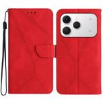 For Tecno Spark 40 4G Stitching Embossed Leather Phone Case(Red)