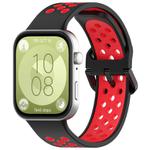 For Huawei Watch Fit3 Kalebol Two-tone Silicone Strap(Black Red)