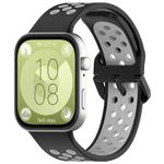 For Huawei Watch Fit3 Kalebol Two-tone Silicone Strap(Black Grey)