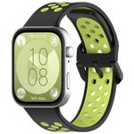 For Huawei Watch Fit3 Kalebol Two-tone Silicone Strap(Black Lime)