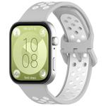 For Huawei Watch Fit3 Kalebol Two-tone Silicone Strap(Grey White)