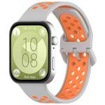 For Huawei Watch Fit3 Kalebol Two-tone Silicone Strap(Grey Orange)