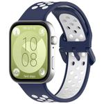 For Huawei Watch Fit3 Kalebol Two-tone Silicone Strap(Midnight Blue White)