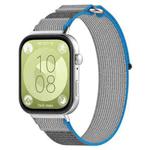 For Huawei Watch Fit3 Kalebol Wild Path Nylon Strap(Blue + Grey)