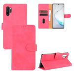 For Samsung Galaxy Note10 Plus Solid Color Skin Feel Magnetic Buckle Horizontal Flip Calf Texture PU Leather Case with Holder & Card Slots & Wallet(Rose Red)