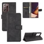 For Samsung Galaxy Note20 Ultra Solid Color Skin Feel Magnetic Buckle Horizontal Flip Calf Texture PU Leather Case with Holder & Card Slots & Wallet(Black)