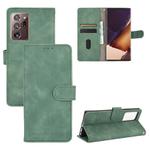 For Samsung Galaxy Note20 Ultra Solid Color Skin Feel Magnetic Buckle Horizontal Flip Calf Texture PU Leather Case with Holder & Card Slots & Wallet(Green)