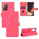 For Samsung Galaxy Note20 Ultra Solid Color Skin Feel Magnetic Buckle Horizontal Flip Calf Texture PU Leather Case with Holder & Card Slots & Wallet(Rose Red)