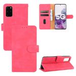 For Samsung Galaxy S20 Plus Solid Color Skin Feel Magnetic Buckle Horizontal Flip Calf Texture PU Leather Case with Holder & Card Slots & Wallet(Rose Red)