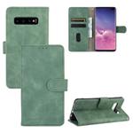 For Samsung Galaxy S10 Plus Solid Color Skin Feel Magnetic Buckle Horizontal Flip Calf Texture PU Leather Case with Holder & Card Slots & Wallet(Green)