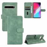 For Samsung Galaxy S10 5G Solid Color Skin Feel Magnetic Buckle Horizontal Flip Calf Texture PU Leather Case with Holder & Card Slots & Wallet(Green)