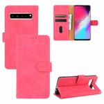 For Samsung Galaxy S10 5G Solid Color Skin Feel Magnetic Buckle Horizontal Flip Calf Texture PU Leather Case with Holder & Card Slots & Wallet(Rose Red)