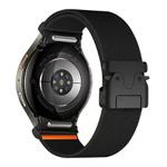 For Samsung Galaxy Watch 7 / 6 / 5 / 4 Press Button Connector Parachute Buckle Elastic Nylon Watch Band(Black)