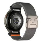 For Samsung Galaxy Watch 7 / 6 / 5 / 4 Press Button Connector Parachute Buckle Elastic Nylon Watch Band(Dark Grey)
