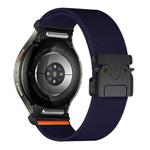 For Samsung Galaxy Watch 7 / 6 / 5 / 4 Press Button Connector Parachute Buckle Elastic Nylon Watch Band(Dark Blue)
