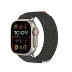 For Apple Watch 46mm / 49mm / 45mm / 44mm Kalebol Canvas Pattern Nylon Loop Strap(Black)