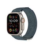 For Apple Watch 46mm / 49mm / 45mm / 44mm Kalebol Canvas Pattern Nylon Loop Strap(Blue)