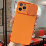 For iPhone 16 Pro Slid Camera Shield Liquid Silicone TPU Phone Case(Orange)