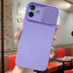 For iPhone 16 Plus Slid Camera Shield Liquid Silicone TPU Phone Case(Lavender Purple)