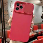 For iPhone 11 Pro Max Slid Camera Shield Liquid Silicone TPU Phone Case(Red)