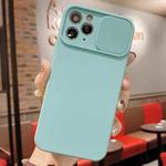 For iPhone 11 Pro Slid Camera Shield Liquid Silicone TPU Phone Case(Ice Blue)