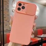 For iPhone 11 Pro Slid Camera Shield Liquid Silicone TPU Phone Case(Pink Orange)