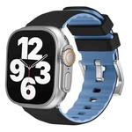 For Apple Watch 46mm / 49mm / 45mm / 44mm Kalebol Contrast Two-tone Silicone Strap(Black)