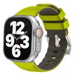 For Apple Watch 46mm / 49mm / 45mm / 44mm Kalebol Contrast Two-tone Silicone Strap(Fluorescent Green)