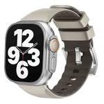 For Apple Watch 42mm / 41mm / 40mm / 38mm Kalebol Contrast Two-tone Silicone Strap(Starlight)