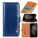 For iPhone 11 Pro Max 3-Color Pearl Texture Magnetic Buckle Horizontal Flip PU Leather Case with Card Slots & Wallet & Holder(Blue)