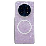 For OPPO Find N5 Pearlescent Shell Texture MagSafe Phone Case(Purple)