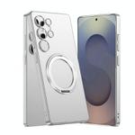 For Samsung Galaxy S25 Ultra 5G GKK Ultra-thin All-inclusive Rotation Holder MagSafe Phone Case(Silver)