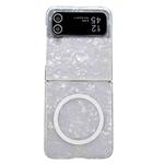 For Samsung Galaxy Z Flip3 5G Pearlescent Shell Texture MagSafe Phone Case(White)