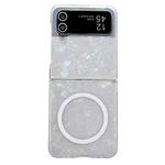 For Samsung Galaxy Z Flip3 5G Pearlescent Shell Texture MagSafe Phone Case(Beige)