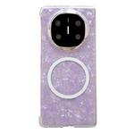 For Huawei Mate X6 Pearlescent Shell Texture MagSafe Phone Case(Purple)