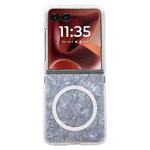 For Motorola Razr 60 Ultra Pearlescent Shell Texture MagSafe Phone Case(White)
